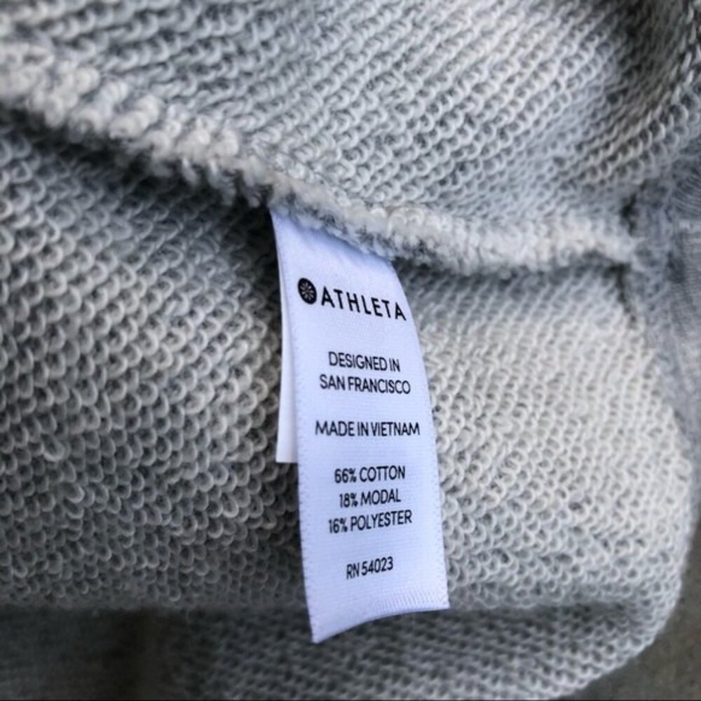Athleta Embrace Sweatshirt Mini Dress Gray Tie Waist Short Sleeve XS - Picture 5 of 6